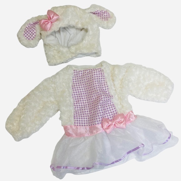 None Other - Lamb Sheep Costume Dress and Hat Size 12-24 months toddler kids